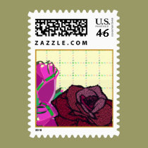 Roses With Tiny Umbrellas postage