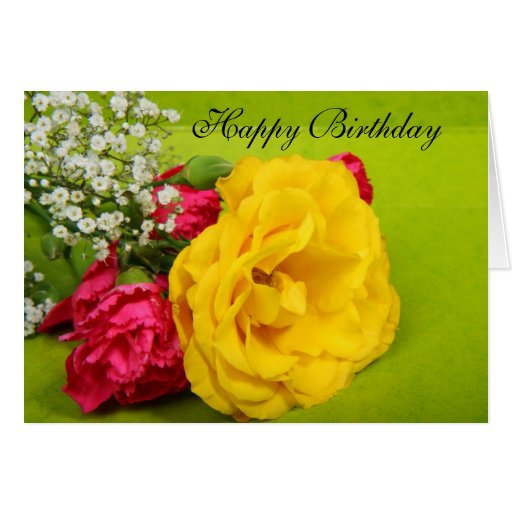 Roses Yellow Flowers Beautiful Photo Birthday Card Zazzle