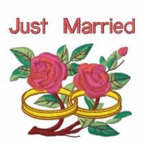 RoseWedRings-Pocket, Just Married embroidered shirts by WedThreads RoseWedRings-Pocket, Just Married embroidered shirts