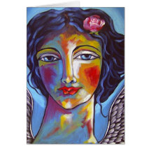 Rosey Aura Angel Greeting Card