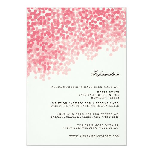Rosey Light Shower Wedding Information Insert Card Invite