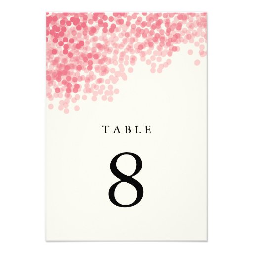 Rosey Pink Light Shower Table Number Cards