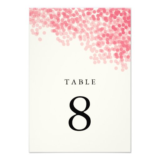 Rosey Pink Light Shower Table Number Cards