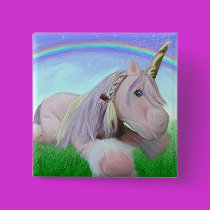 Rosey the unicorn buttons