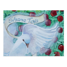 Rosh Hashanah Shana Tova Dove and Apples Post Cards