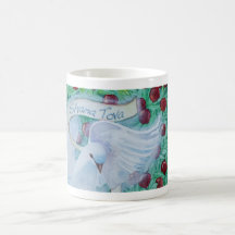 Rosh Hashanah Shana Tova Dove with Apples Coffee Mugs