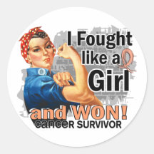 Rosie Fought Won Endometrial Cancer Survivor Round Stickers
