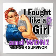 Rosie Fought Won General Cancer Survivor Poster