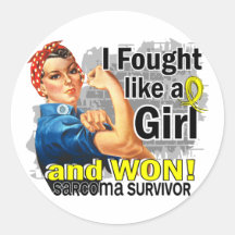 Rosie Fought Won Sarcoma Survivor Round Sticker