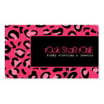 Rosie Hot Pink Black Punk  Leopard Business Card business cards