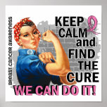 Rosie Keep Calm Breast Cancer.png Posters
