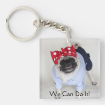 Rosie Pug Riveter Key Chain Acrylic Key Chain