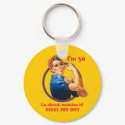 Rosie Riveter 50th Birthday Keychain