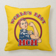 Rosie Riveter Best Mom Pillow