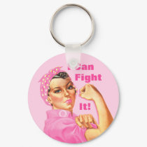 Rosie Riveter Custom Cancer Keychain
