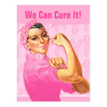 Rosie Riveter Custom Cancer Post Card
