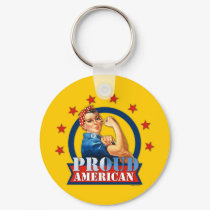 Rosie Riveter Proud American Keychain