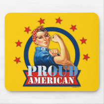 Rosie Riveter Proud American Mousepad
