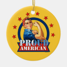 Rosie Riveter Proud American Ornament