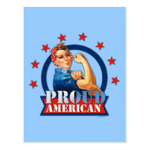 Rosie Riveter Proud American Postcard