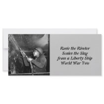 Rosie Riveter Scaling the Slag from Liberty Ship Rack Card