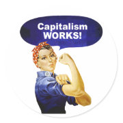 Rosie says Capitalism Works! stickers sticker