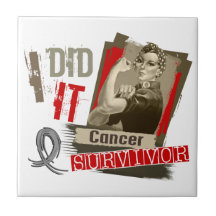 Rosie Sepia I Did It Brain Cancer.png Ceramic Tiles