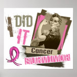Rosie Sepia I Did It Breast Cancer.png Print