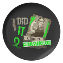 Rosie Sepia I Did It Non-Hodgkins Lymphoma Party Plates