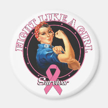 Rosie The Riveter - Breast Cancer Survivor Magnet