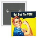 Rosie the Riveter GOTV button buttons