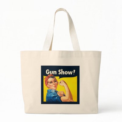 Rosie The Riveter Gun Show Sack Canvas Bags by JaZilla