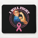 Rosie The Riveter I Will Fight Breast Cancer Mousepads