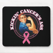 Rosie The Riveter Kickin Breast Cancer's Ass Mouse Pads