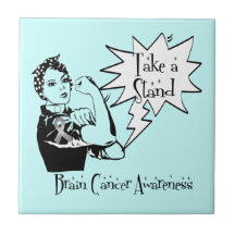 Rosie The Riveter Take a Stand Brain Cancer Tiles