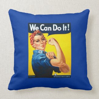 Rosie the Riveter Throw  Pillow