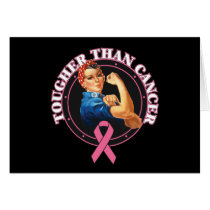 Rosie The Riveter Tougher Than  Breast Cancer Greeting Cards