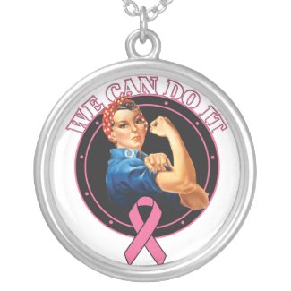 Rosie The Riveter We Can Do It Breast Cancer necklace