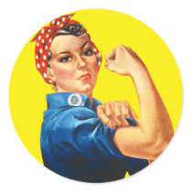 Rosie the Riveter, We Can Do It! Round Sticker