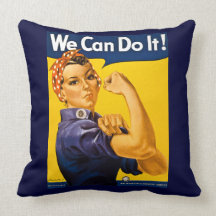 Rosie the Riveter We Can Do It Vintage Pillows