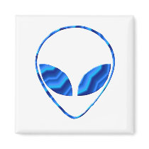 Roswell Alien Square Magnet