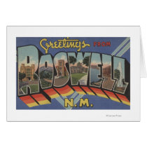 Roswell, New Mexico - Large Letter Scenes Greeting Card