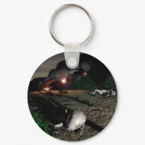 Roswell UFO Crash at night Keychain by MDKgraphics Roswell UFO Crash at night Keychain