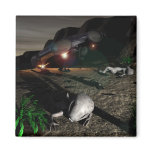 Roswell UFO Crash at night Magnet
