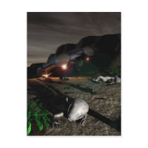 Roswell UFO Crash at night Postcard by MDKgraphics Roswell UFO Crash at night Postcard