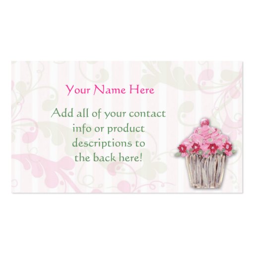 Rosy Cupcake Business Cards (back side)