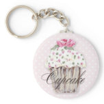 Rosy Cupcake on Pink Keychain