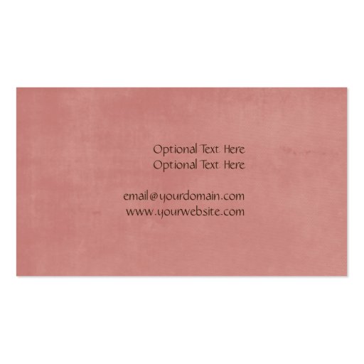Rosy Peach and Brown Vintage Swirl Business Card (back side)