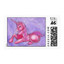 Rosy Unicorn Postage Stamps by WhimsyWorld Rosy Unicorn Postage Stamps