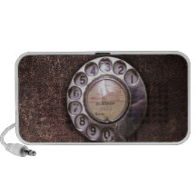 Rotary phone dial portable speakers